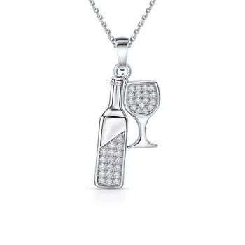 Серебряное шейное украшение с фианитами