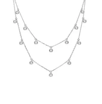 Серебряное шейное украшение с фианитами