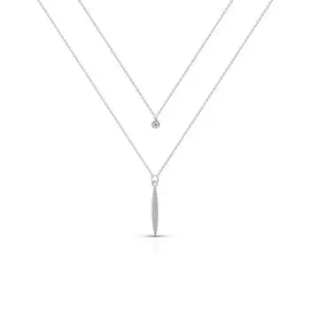 Серебряное шейное украшение с фианитами