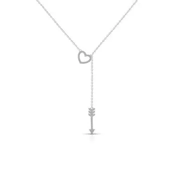 Серебряное шейное украшение с фианитами