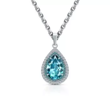 Серебряное шейное украшение с фианитами