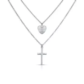 Серебряное шейное украшение с фианитами