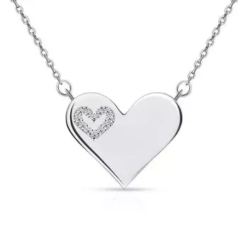 Серебряное шейное украшение с фианитами