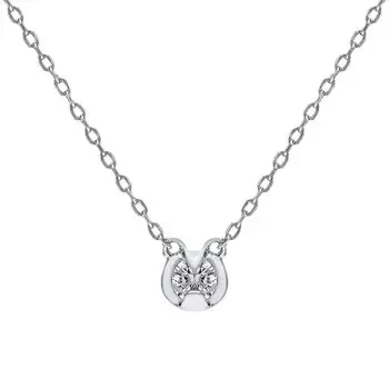 Серебряное шейное украшение с фианитами