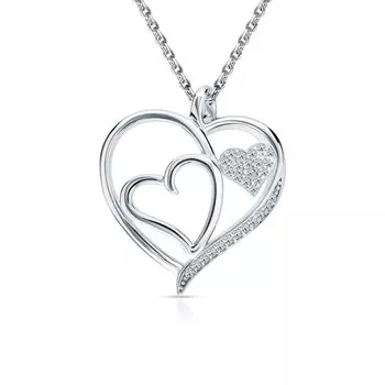 Серебряное шейное украшение с фианитами