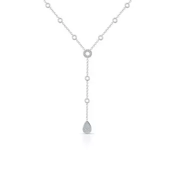 Серебряное шейное украшение с фианитами