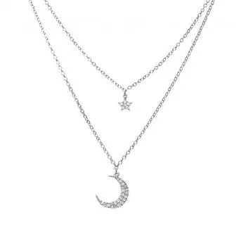 Серебряное шейное украшение с фианитами