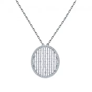 Серебряное шейное украшение с фианитами