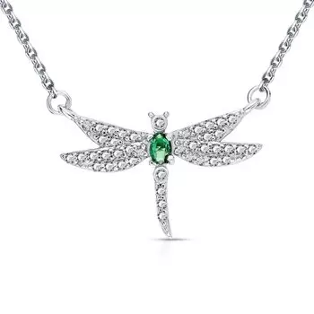 Серебряное шейное украшение с фианитами