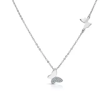 Серебряное шейное украшение с фианитами