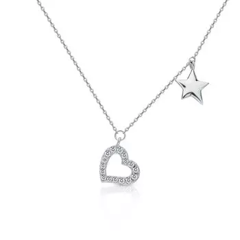 Серебряное шейное украшение с фианитами