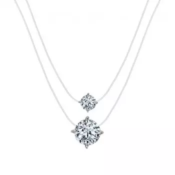 Серебряное шейное украшение с фианитами