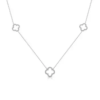 Серебряное шейное украшение с фианитами