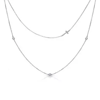 Серебряное шейное украшение с фианитами