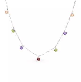 Серебряное шейное украшение с фианитами