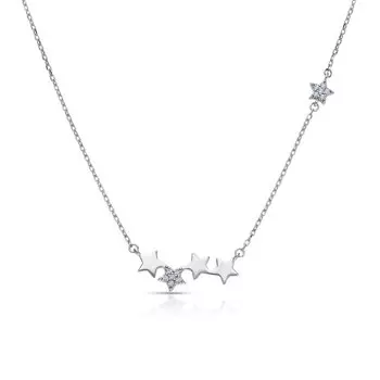 Серебряное шейное украшение с фианитами