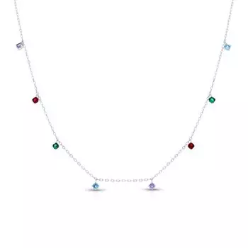 Серебряное шейное украшение с фианитами