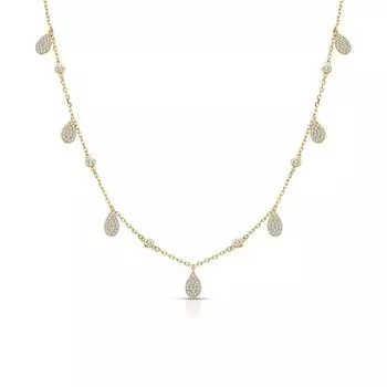 Серебряное шейное украшение с фианитами