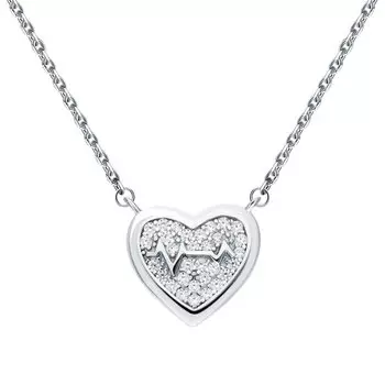 Серебряное шейное украшение с фианитами