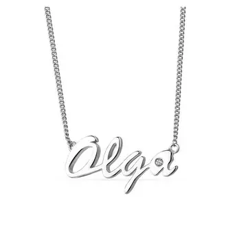 Серебряное шейное украшение с фианитами