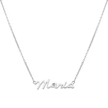 Серебряное шейное украшение с фианитами