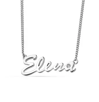 Серебряное шейное украшение с фианитами