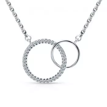 Серебряное шейное украшение с фианитами