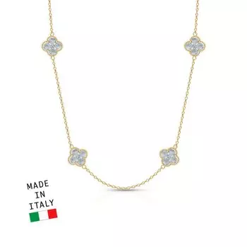 Серебряное шейное украшение с фианитами