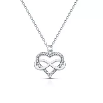 Серебряное шейное украшение с фианитами