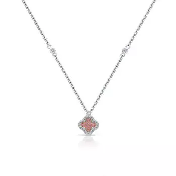 Серебряное шейное украшение с фианитами