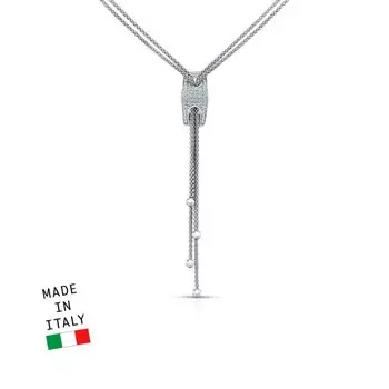 Серебряное шейное украшение с фианитами