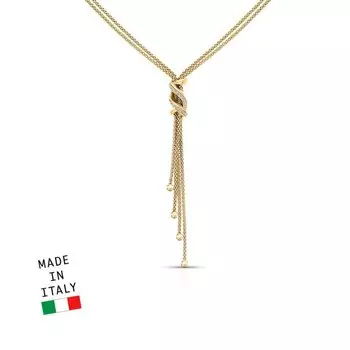 Серебряное шейное украшение с фианитами