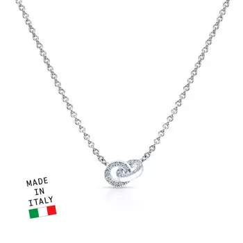 Серебряное шейное украшение с фианитами