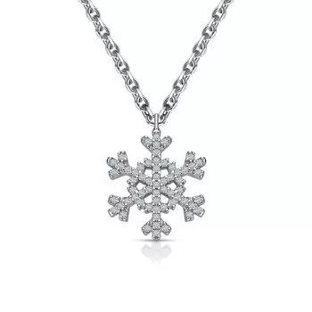 Серебряное шейное украшение с фианитами