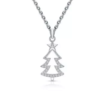 Серебряное шейное украшение с фианитами