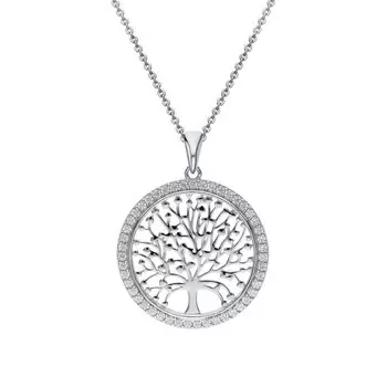 Серебряное шейное украшение с фианитами