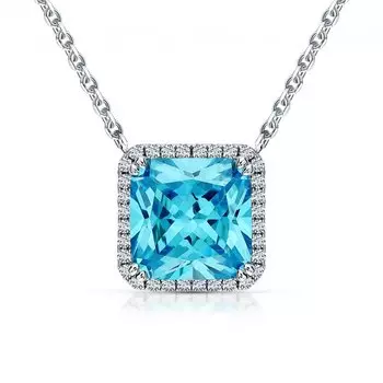 Серебряное шейное украшение с фианитами