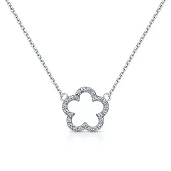 Серебряное шейное украшение с фианитами