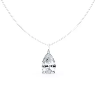 Серебряное шейное украшение с фианитами