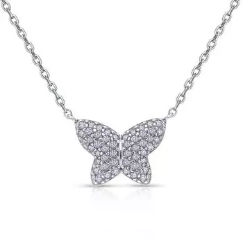 Серебряное шейное украшение с фианитами