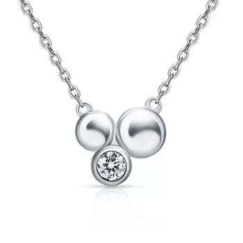 Серебряное шейное украшение с фианитами