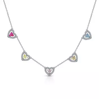 Серебряное шейное украшение с фианитами