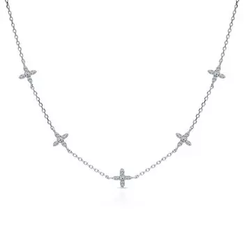 Серебряное шейное украшение с фианитами