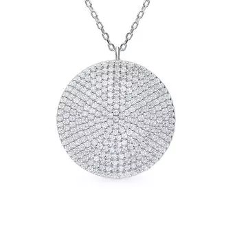 Серебряное шейное украшение с фианитами