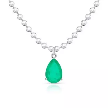 Серебряное шейное украшение с фианитами