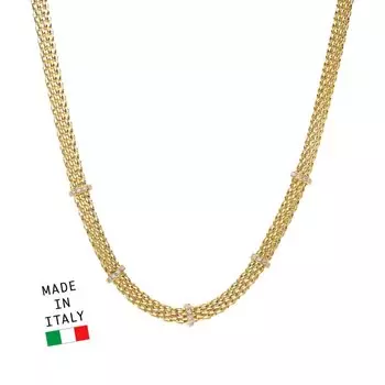 Серебряное шейное украшение с фианитами