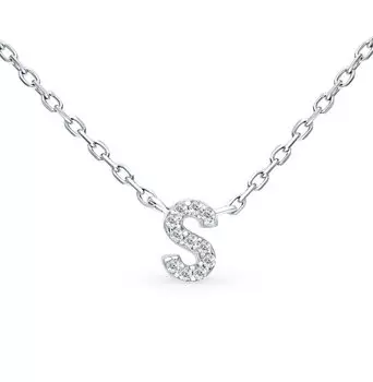 Серебряное шейное украшение с фианитами