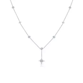 Серебряное шейное украшение с фианитами