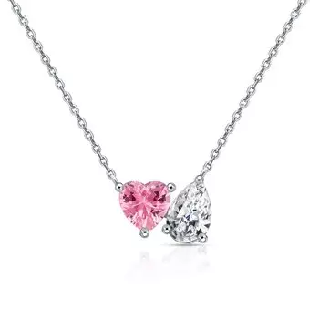 Серебряное шейное украшение с фианитами