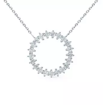 Серебряное шейное украшение с фианитами